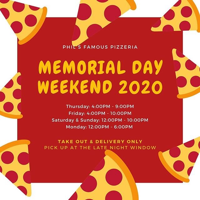 I don&rsquo;t know about you but we are so ready for the THREE DAY WEEKEND!
Hard to believe that #memorialdayweekend is already here. 
Check out our updated hours for this weekend. 
We ask that you please be patient with us this weekend and know that