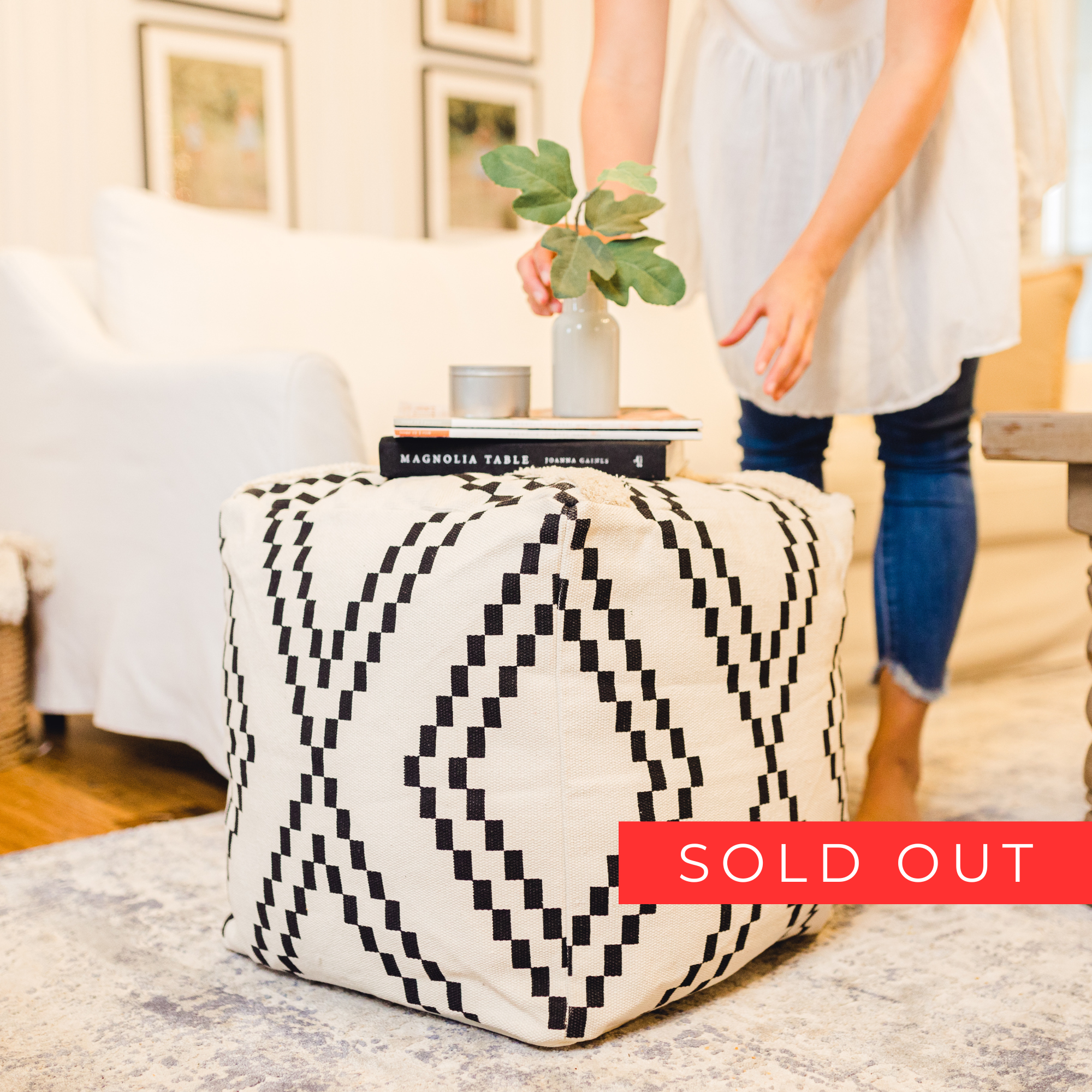 Modern Boho Pouf Cover