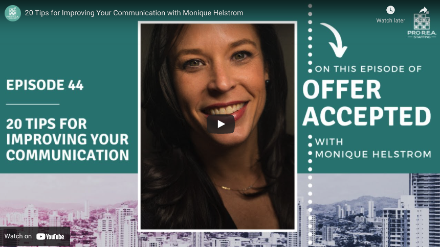 Offer Accepted Podcast; Episode 44: 20 Tips for Improving Your Communication Skills with Monique Helstrom