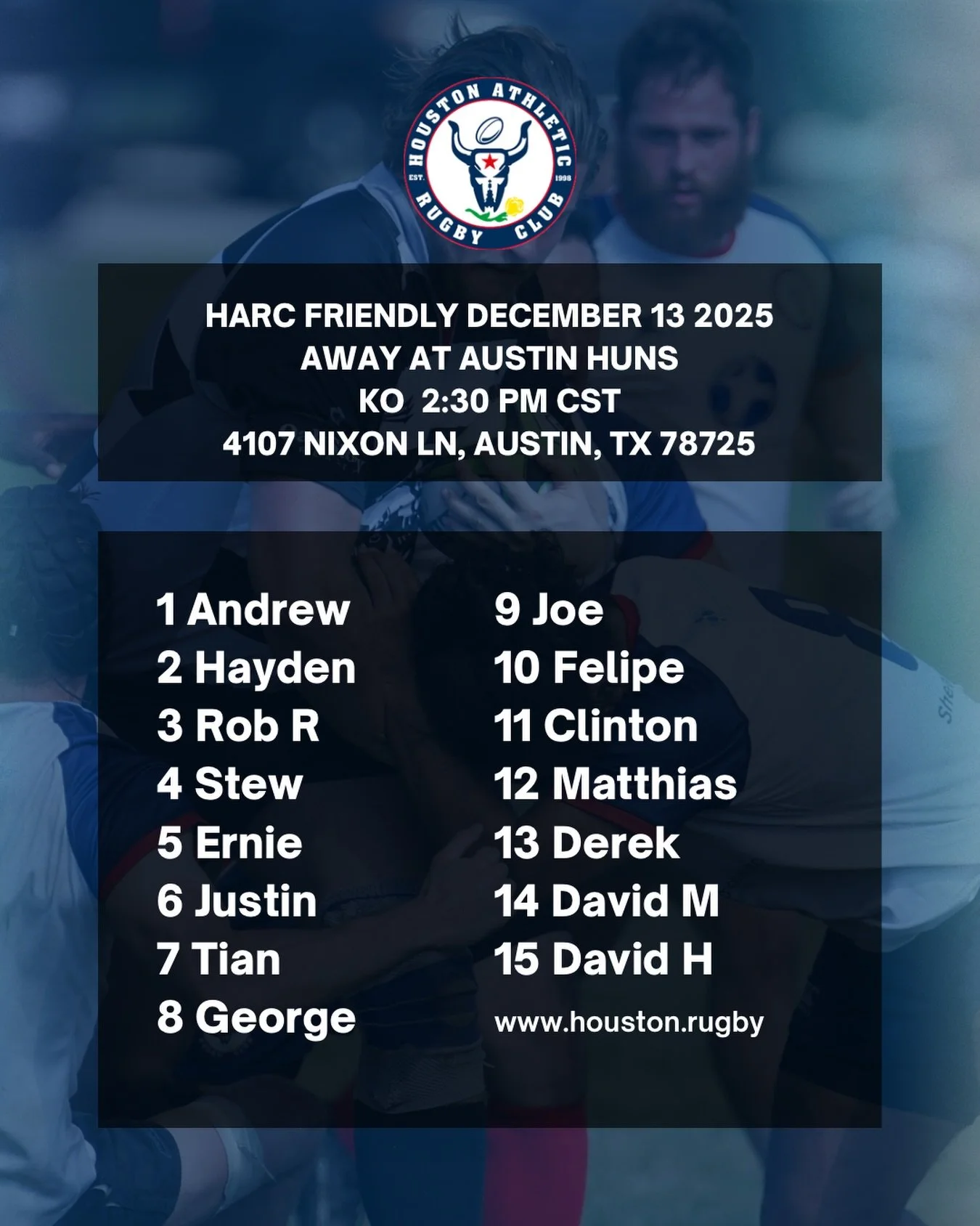 HARC travel to Austin this weekend for a friendly pre-season match against @austinhunsrugby at the Huns Rugby Ranch. 

GO HARC! 

#rugby #houston