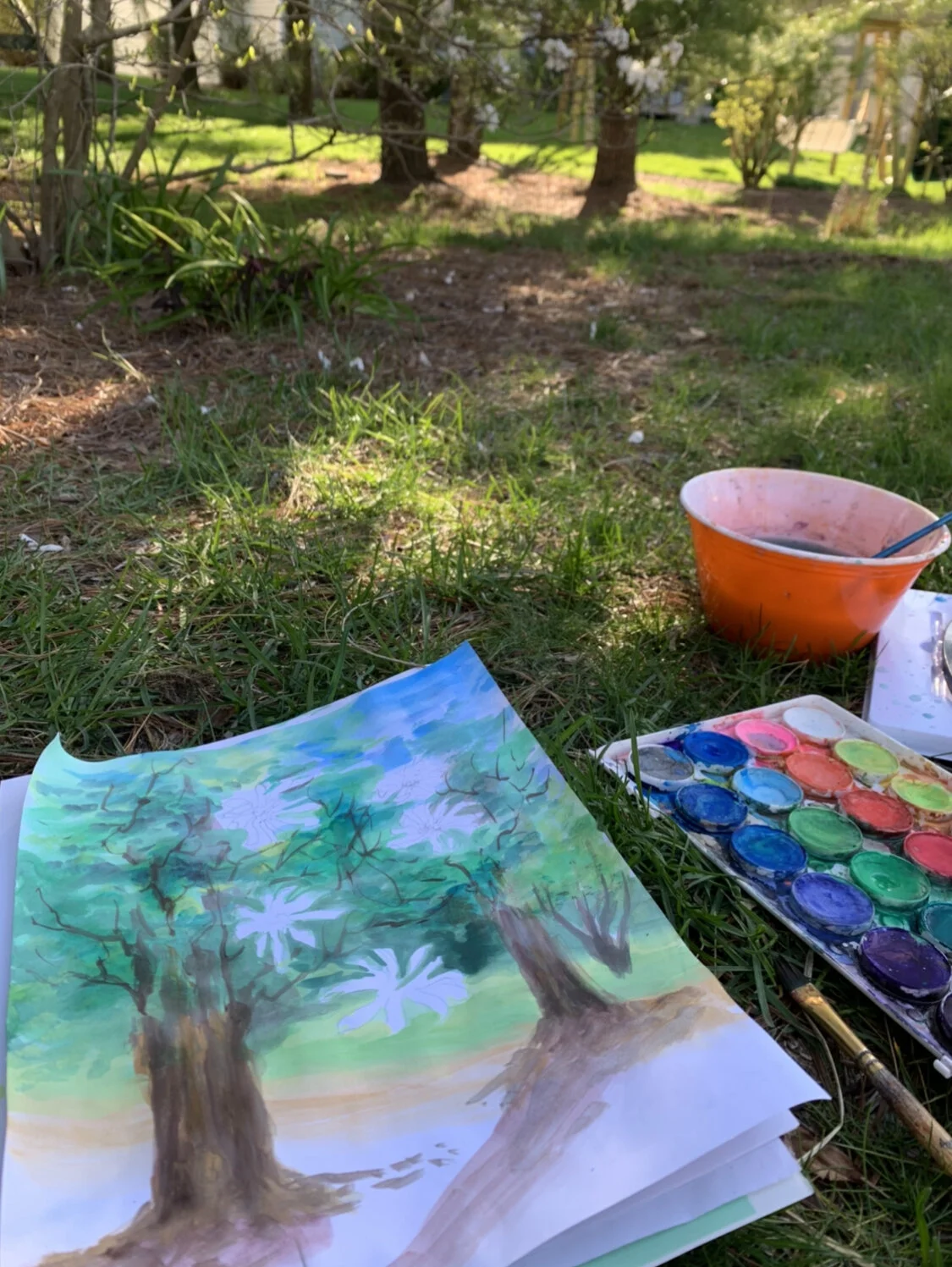 Painting from Nature-demo during Kids' Virtual meet April 2020