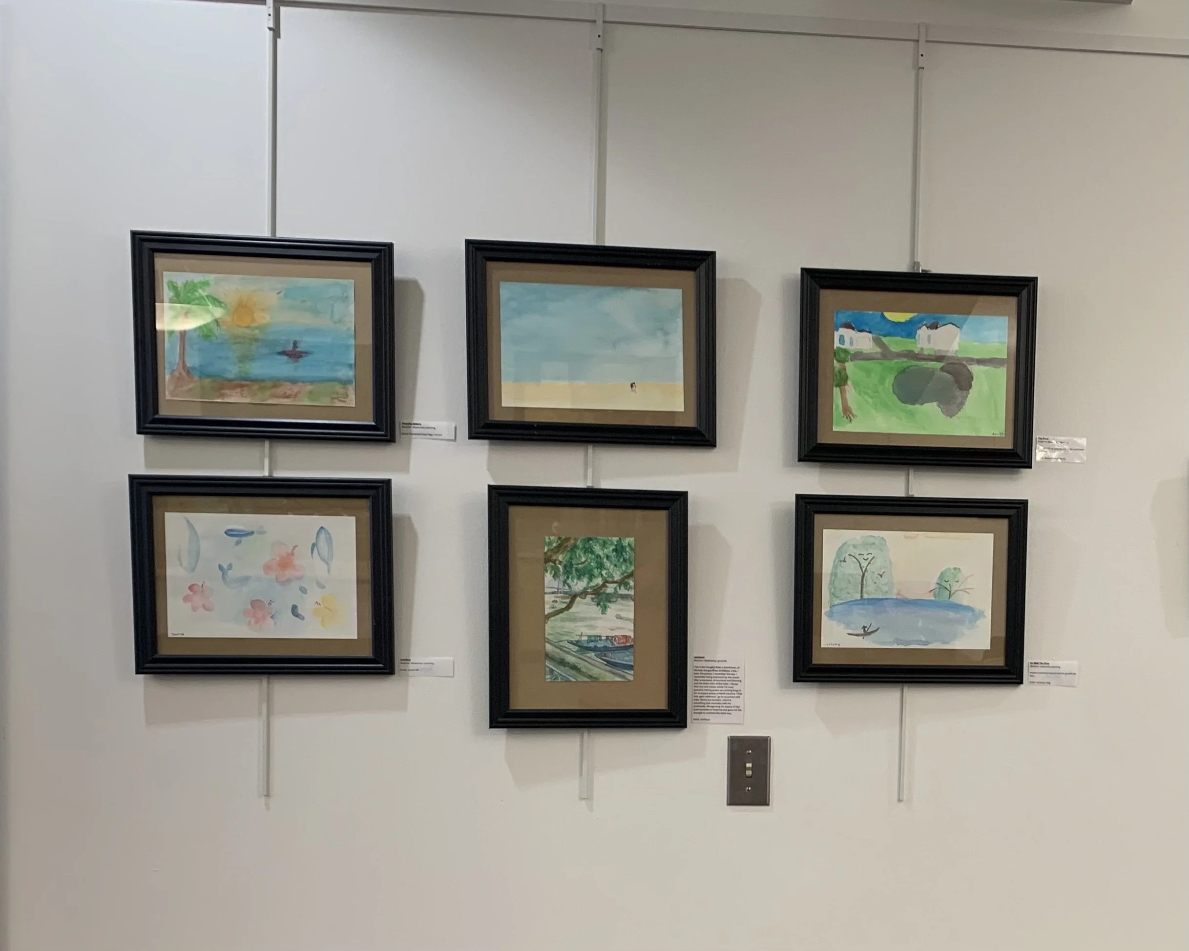 Some entries from Workshop displayed at the 'Waters of Asia' Exhibit Spring 2025 at AACC