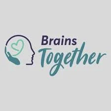 Logo with a head outline, a heart, and the words 'Brains Together'.