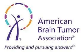 Logo of the American Brain Tumor Association with text and a stylized human figure inside a multicolored circle
