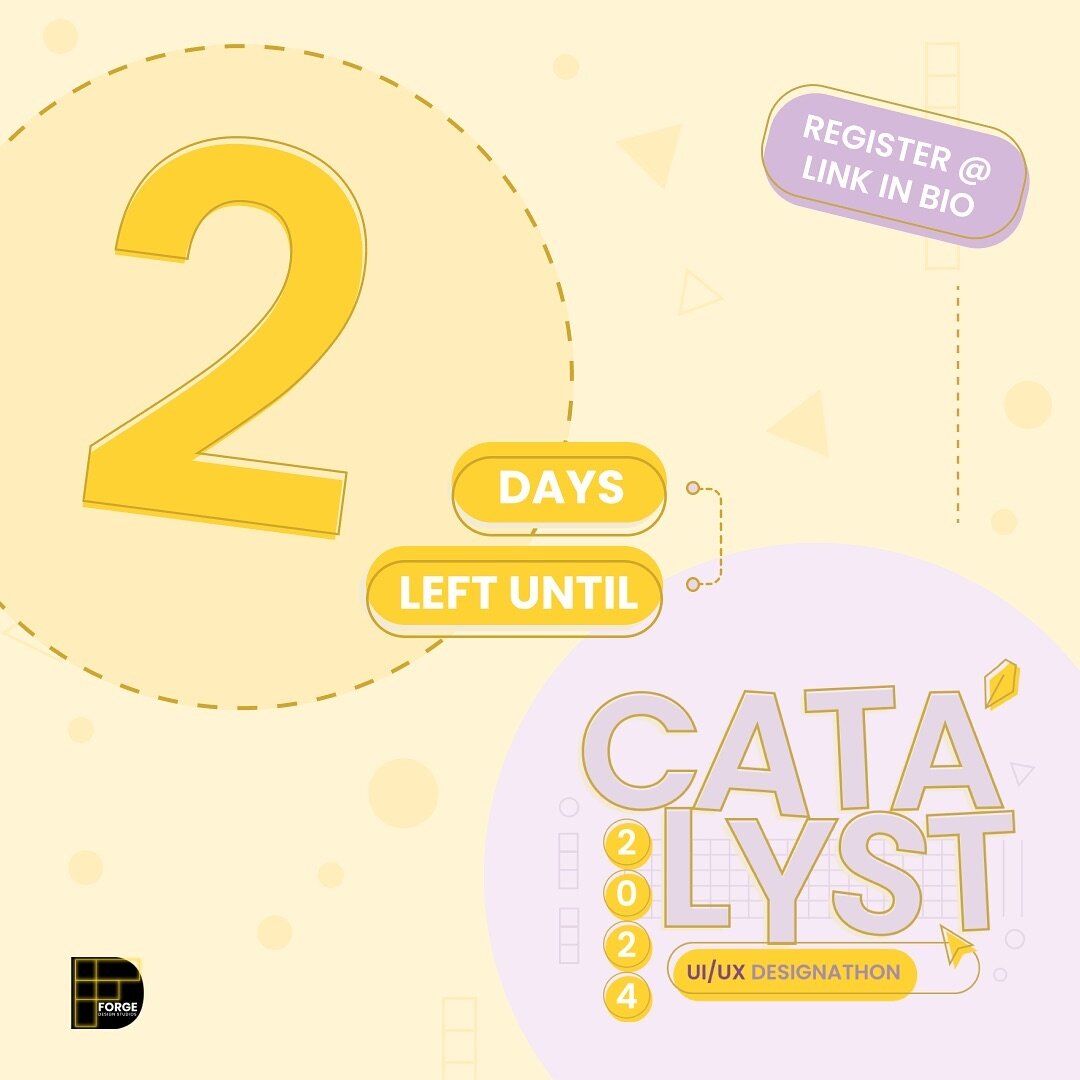 Only 2 days left until CATALYST 2024! 🎉 Register now to secure your spot and receive the schedule in your participant package right after registration closes this Friday! ✨ Stay tuned for more updates! 😊