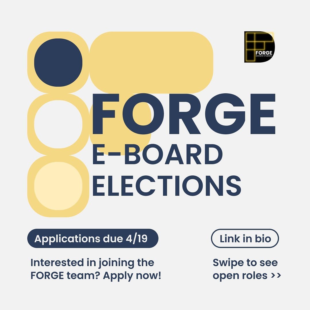 Applications for the 2024-25 school year E-Board are officially OPEN! 🌟 Join us as we seek fresh minds to lead and inspire. All majors and undergrad grade levels are encouraged to apply! If you have a passion for design and are eager to make a diffe