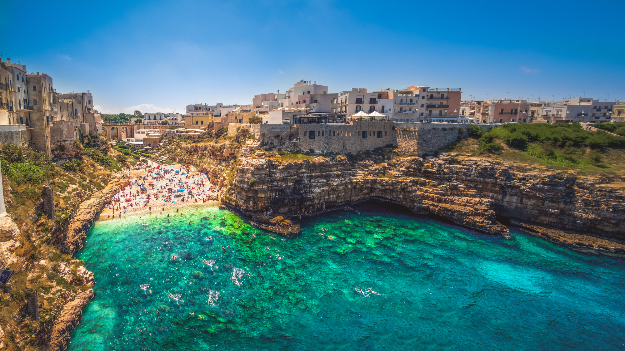 Huffman Travel Image of colorful south italy village in Puglia in the town of Polignano