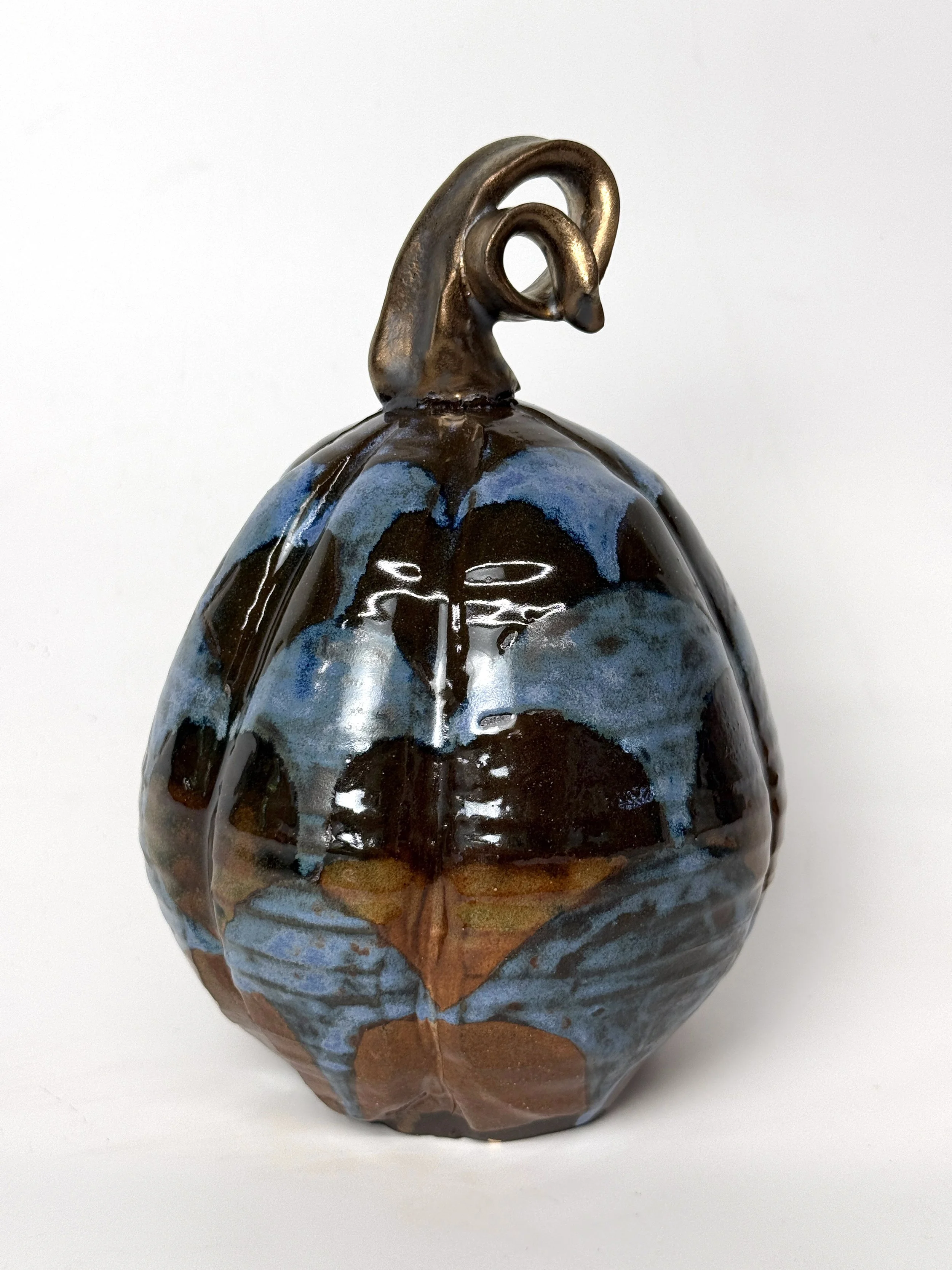 Medium Pumpkin with Blue Scale Patttern