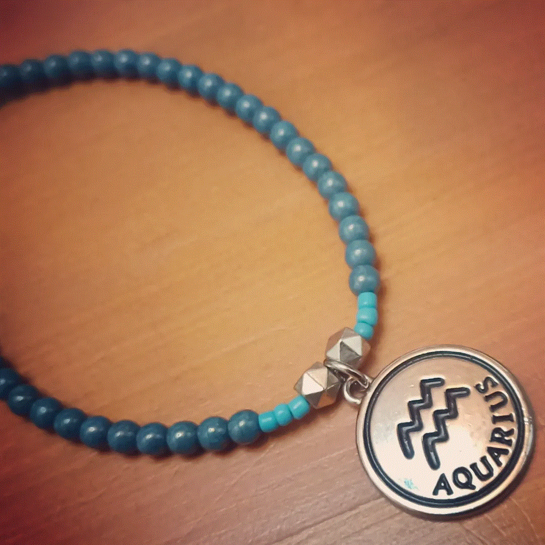 Aquarius Pendant Beaded Bracelet