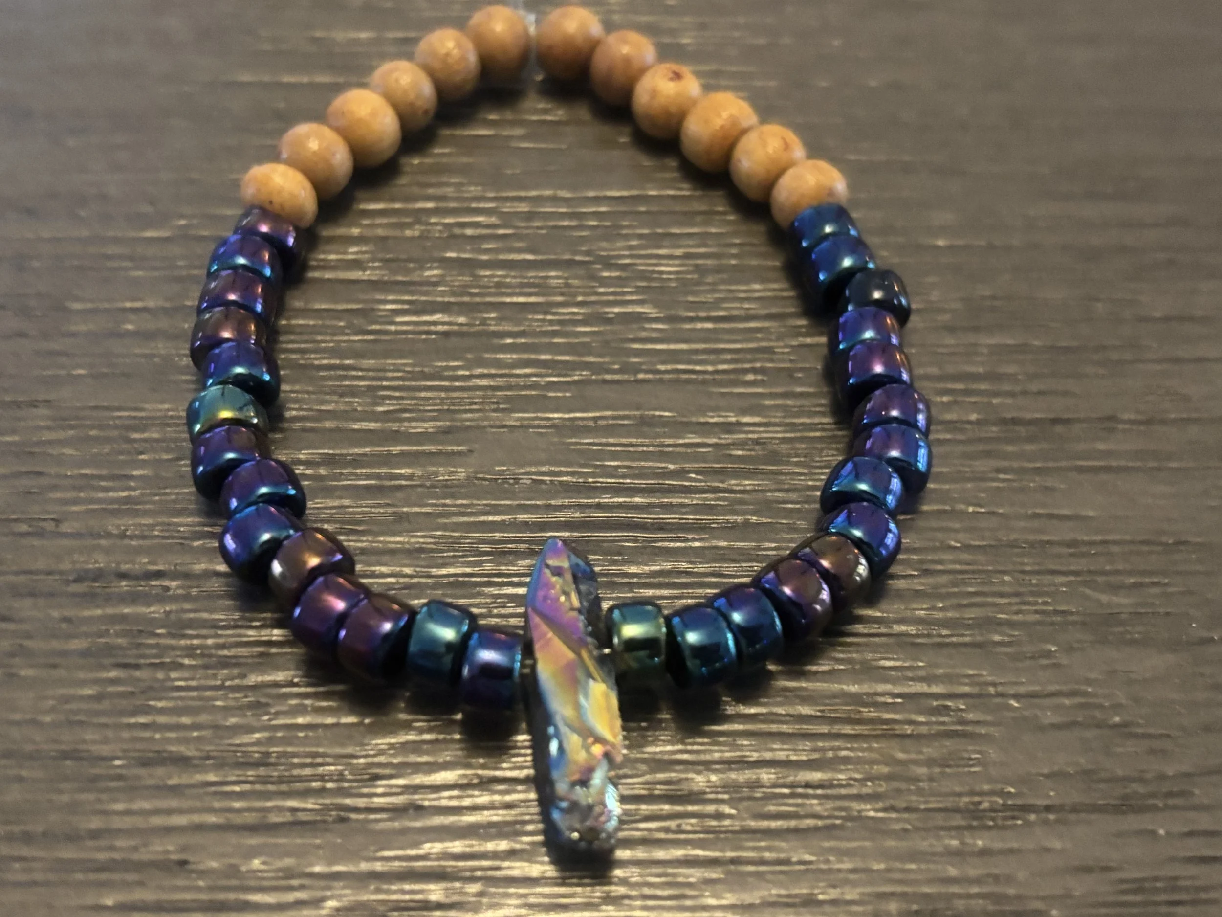 Blue Shimmer Beaded Bracelet