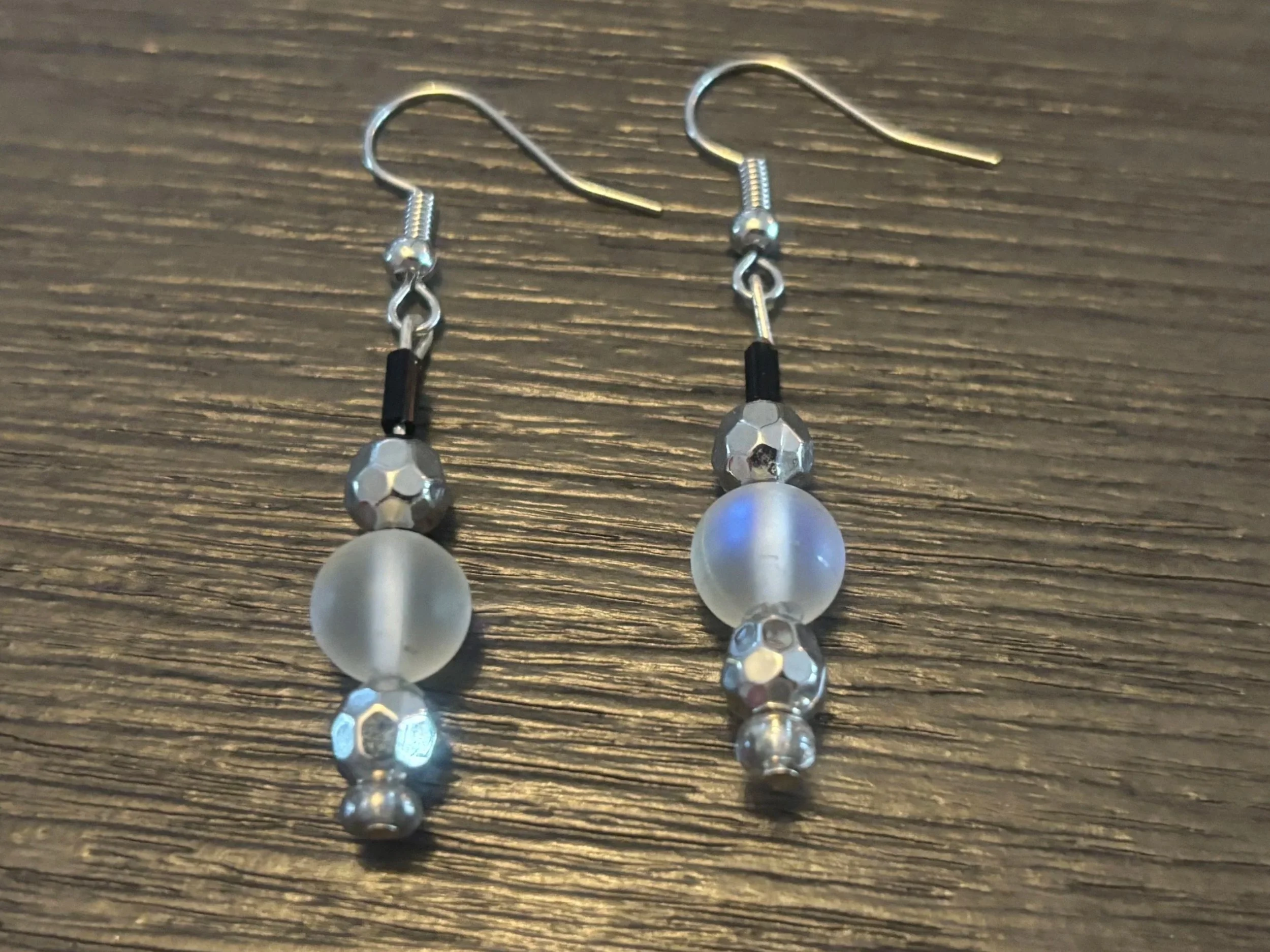 Frosted Glow Drop Beaded Earrings