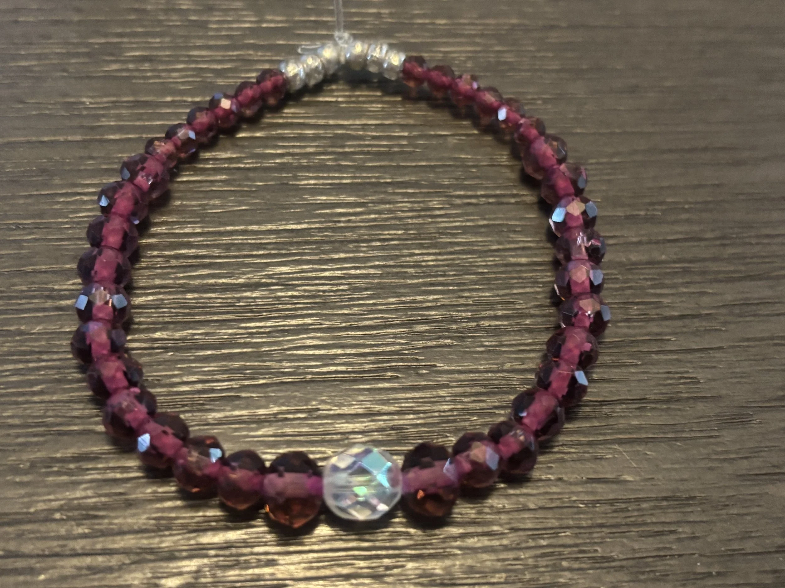 Purple Crystal Beaded Bracelet