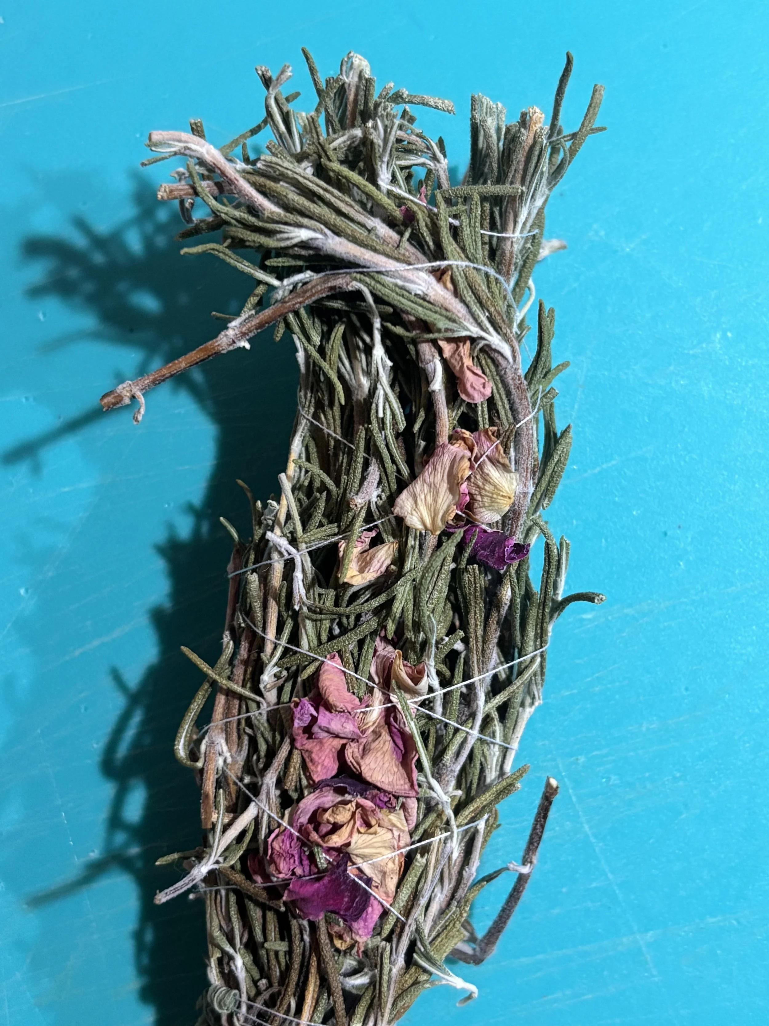 Rosemary and Rose Herbal Smudge Stick
