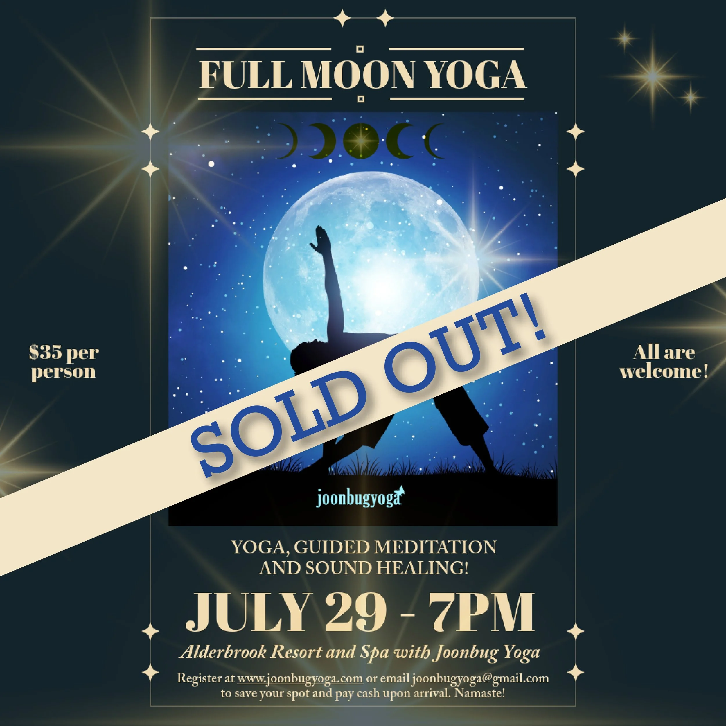 SOLD OUT! July 29th Full Buck Moon Waterfront Yoga at Alderbrook Resort and Spa