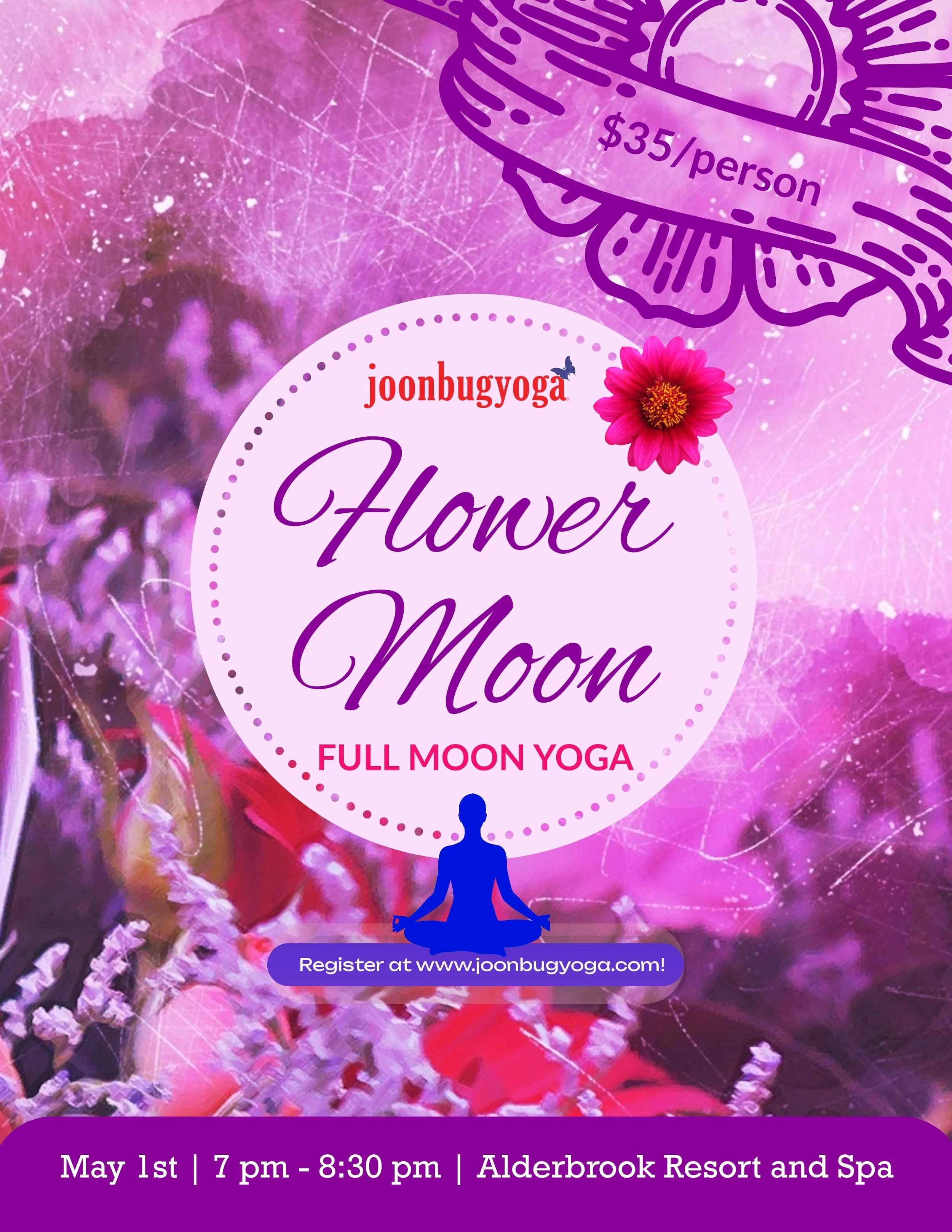 May 1st Full Flower Moon Yoga at Alderbrook Resort and Spa