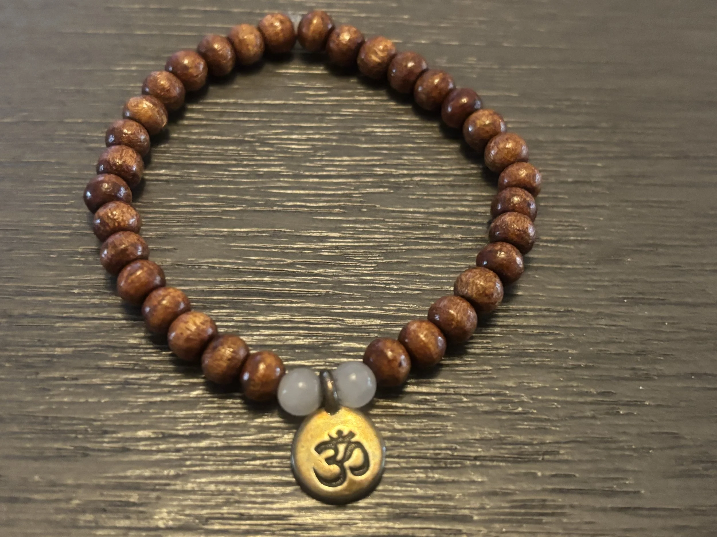 OM Symbol Pendant Beaded Bracelet