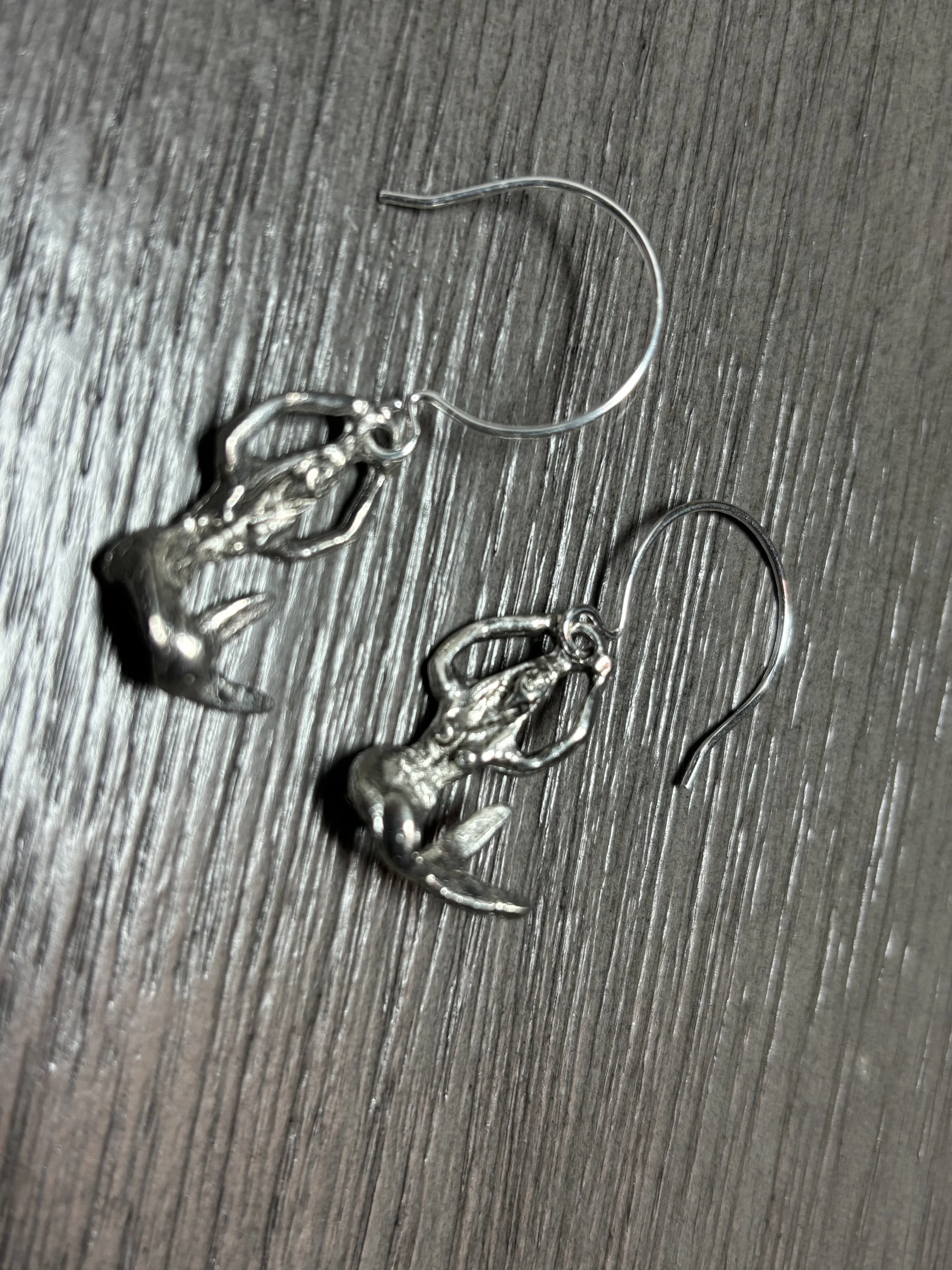 Mermaid pendant hoop earrings