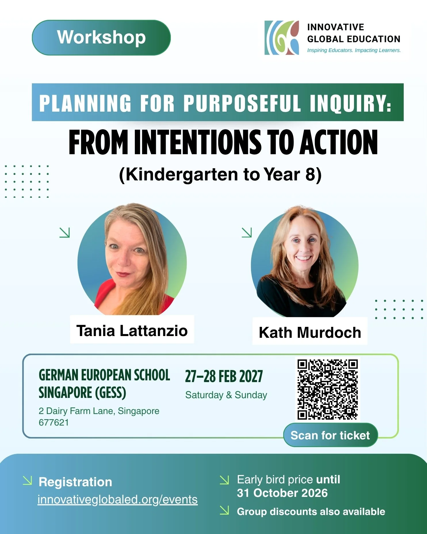 Workshop Ticket: Planning for Purposeful Inquiry: From Intentions to Action (Kindergarten to year 8)