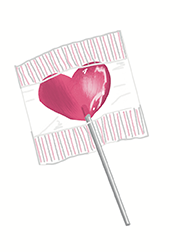 Pink heart lollipop