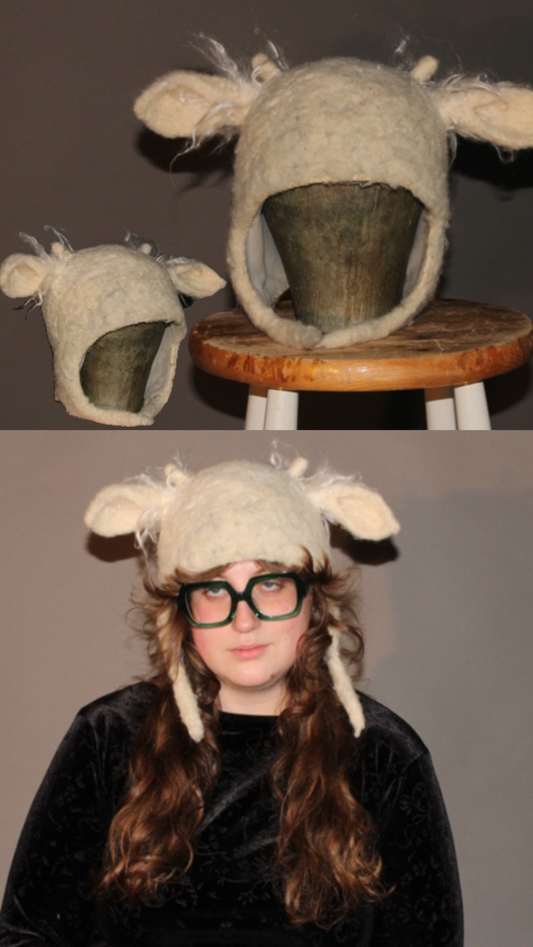 Textiles: Needle Felted Goat Hat