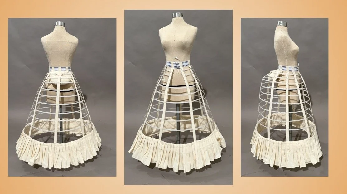 Cutting: half scale open cage crinoline