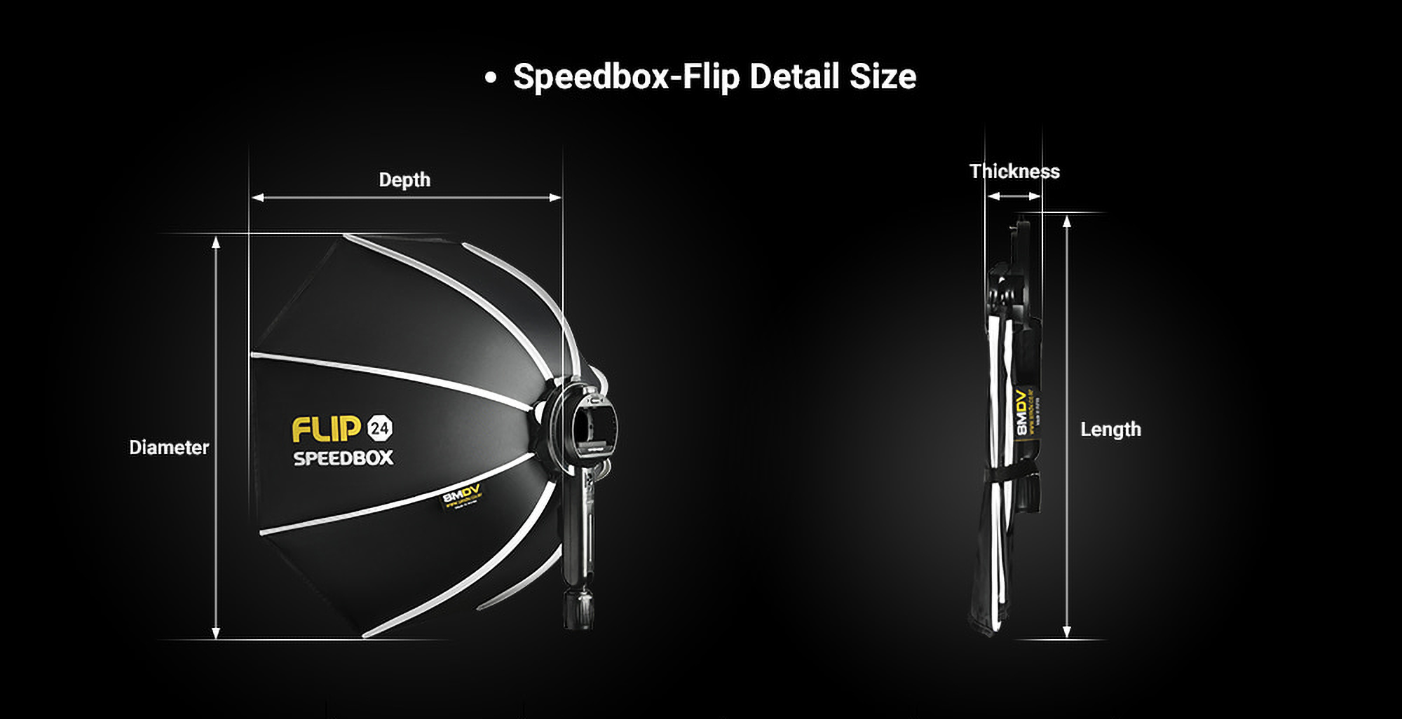 SMDV Speedbox softbox flip 24 G for speed light — spring distribution smdv