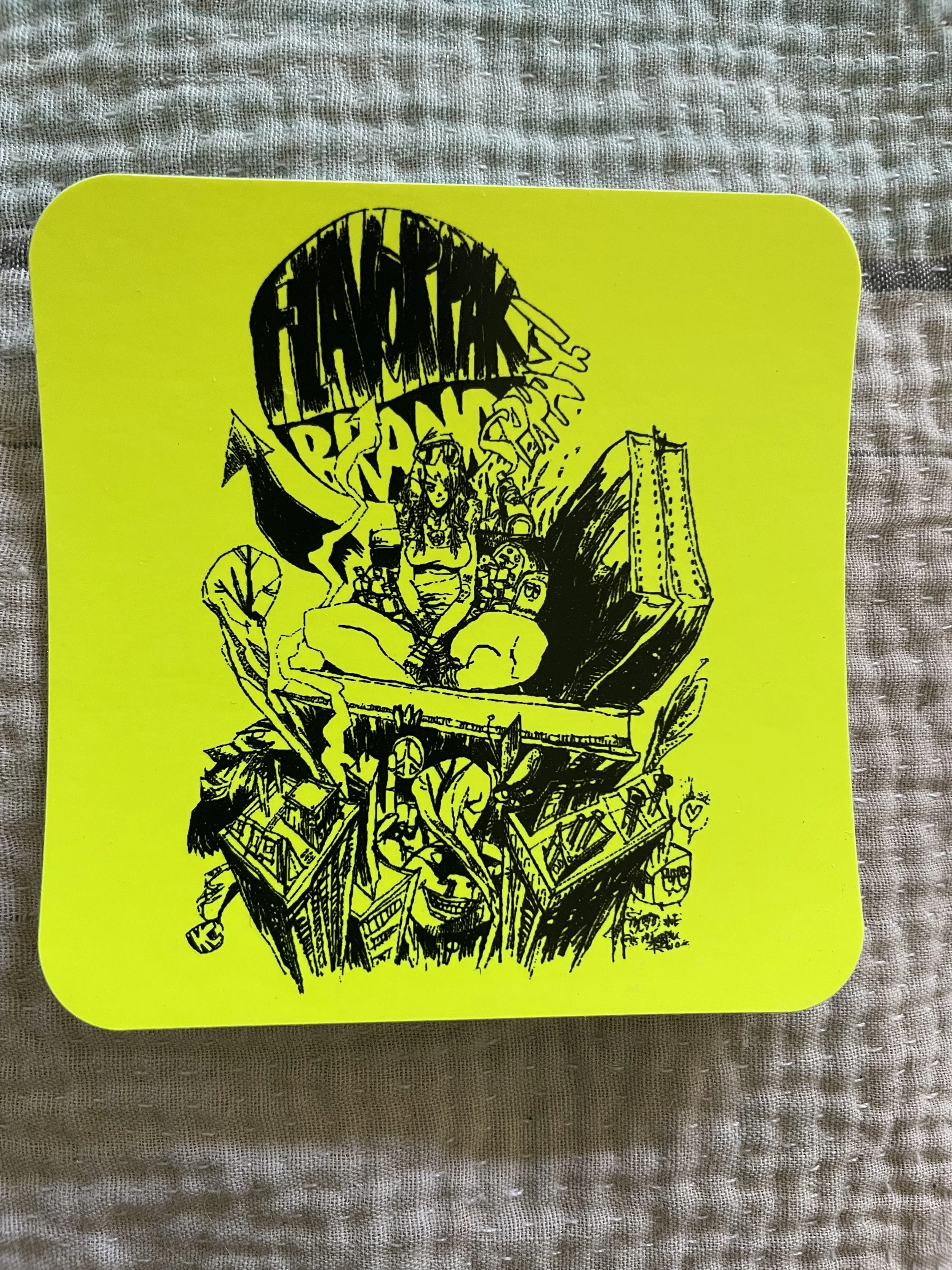 FLAVORPAK / SPRAY! - Blk light / glow in the dark sticker / slap by JIM MAHFOOD