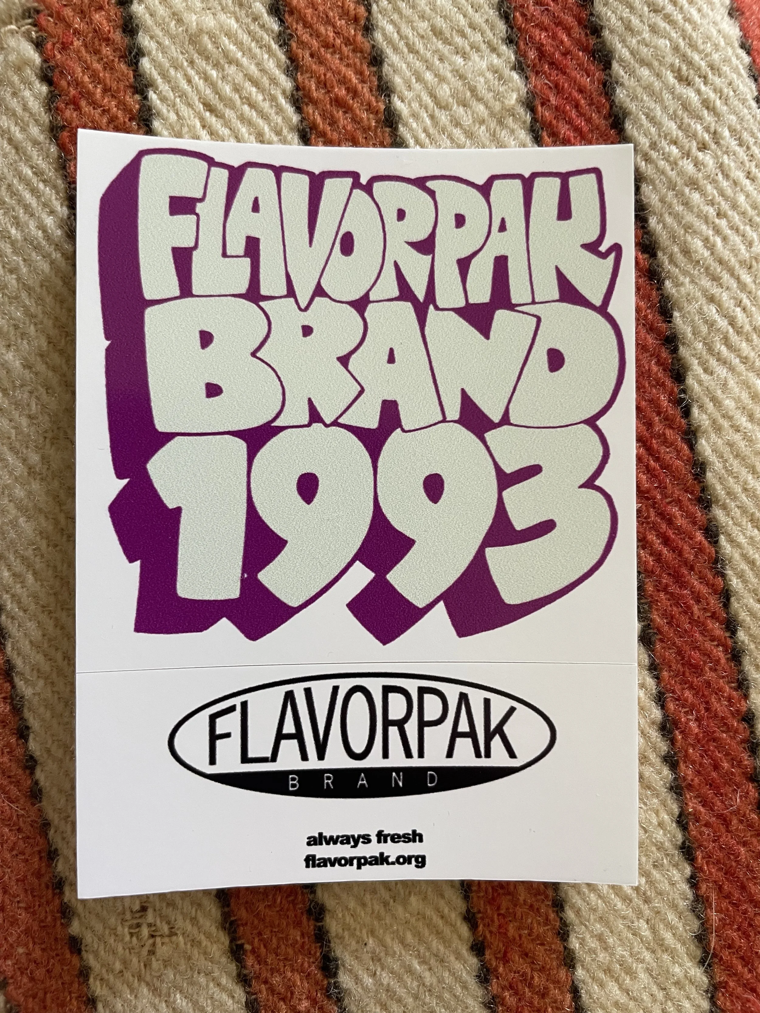 FLAVORPAK 1993 - (sticker /slap) by PATRICK ROCHA