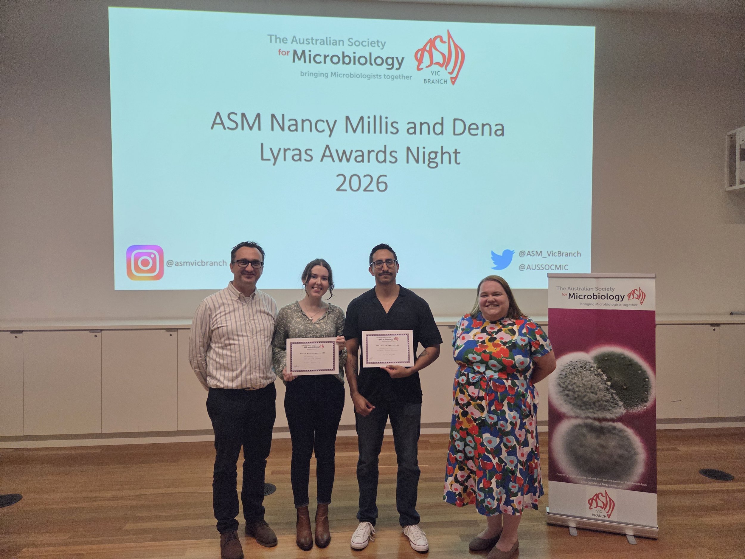 ASM Vic Branch 2026 Awardees - Georgia-Rose Gilmore and Fernando Gordillo Altamirano