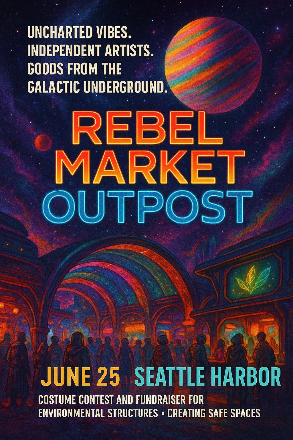 Geometric drawing of an outline square with sections divided by vertical, horizontal, and half circle lines.