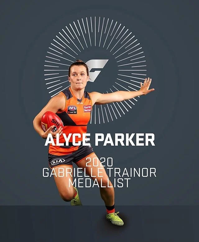 Congratulations to Alyce Parker who has been awarded the Gab Trainior Medal as the @gwsgiants best and fairest for 2020.
🌟🌟🌟🌟
#AlyceParker #GWS