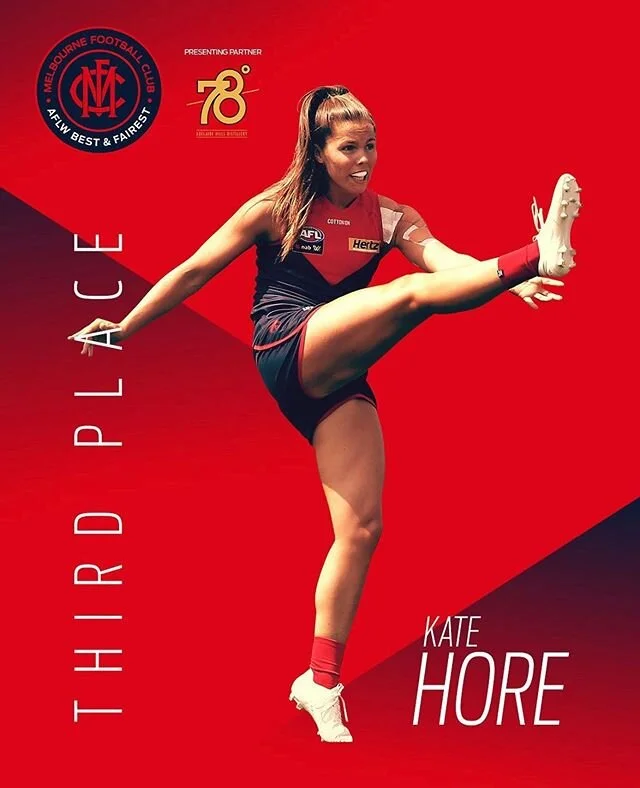Congratulations to Kate Hore who placed third in Melbournes Best and Fairest 👏🏼🌟