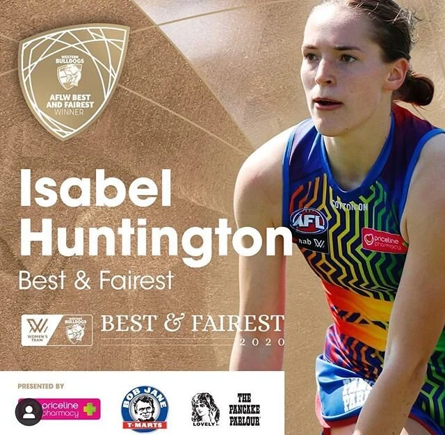 What a come back, you absolute star!!
Congratulations to Isabel Huntington for taking out the Western Bulldogs Best and Fairest for season 2020! Sensational Izzy!🌟👏🏼