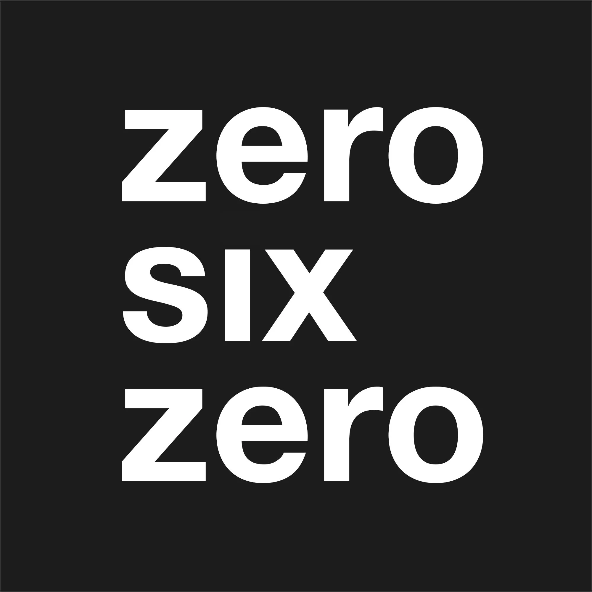 Text on a black background reading "zero six zero".