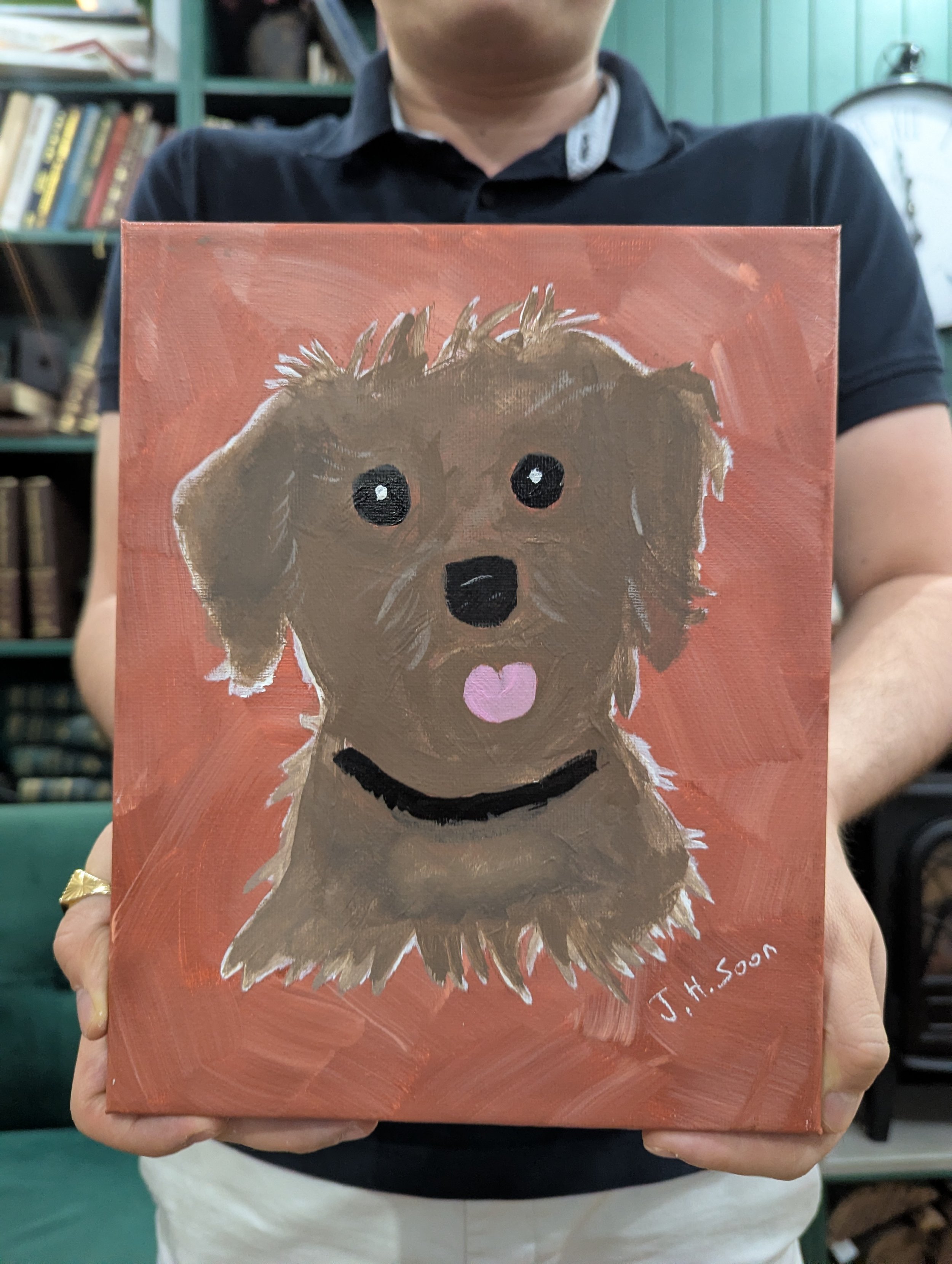 Dog portrait paintings from Pup n Paint workshop at The Dale