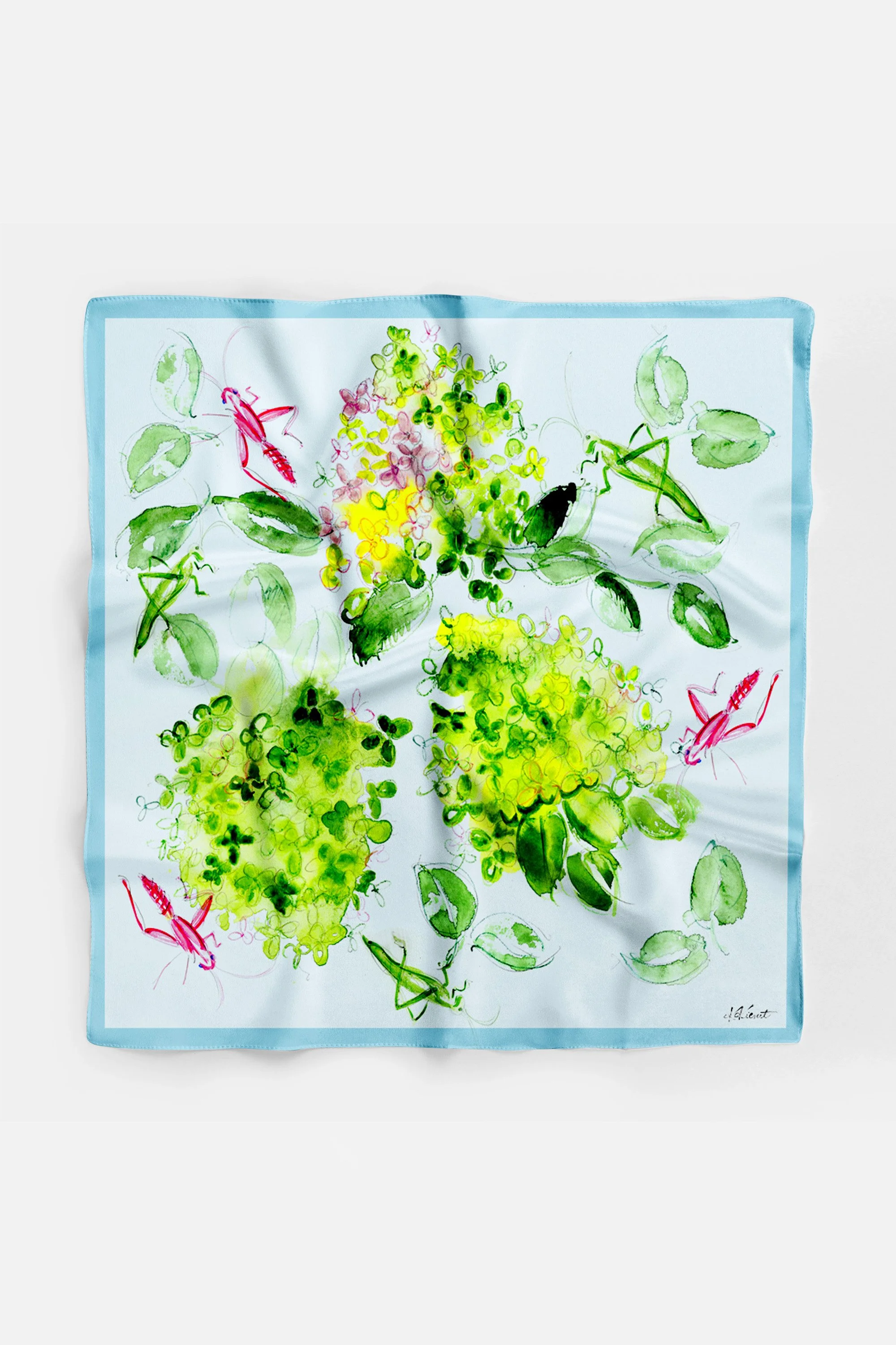 Silk Scarf - Hydrangeas