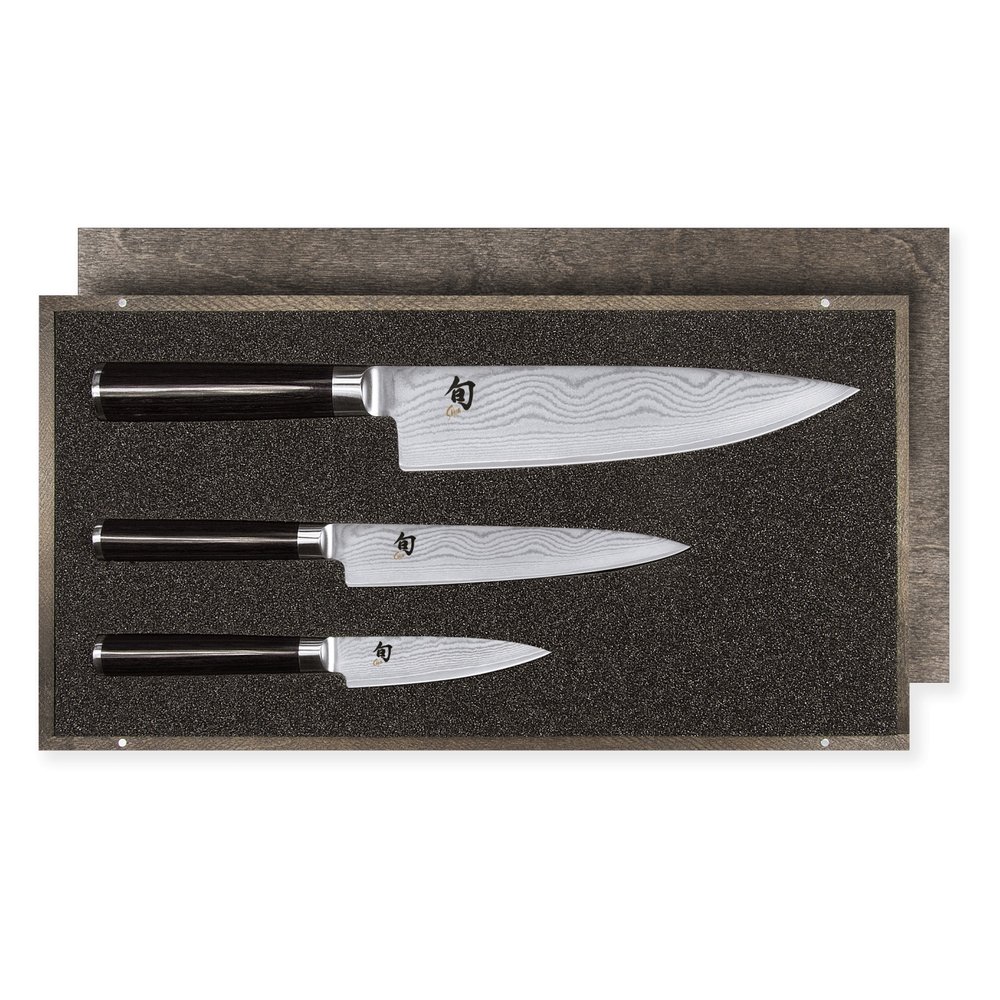 Tienda orden Migración Juego de 3 cuchillos Kai shun classic damascus - The Barbeque Shop