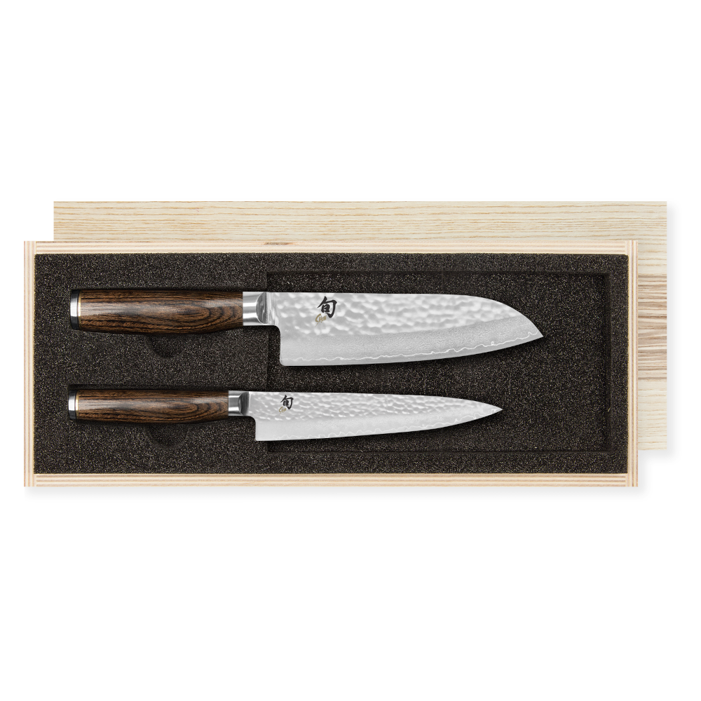 Kai Shun Premier damascus santoku knife set — The Barbeque Shop
