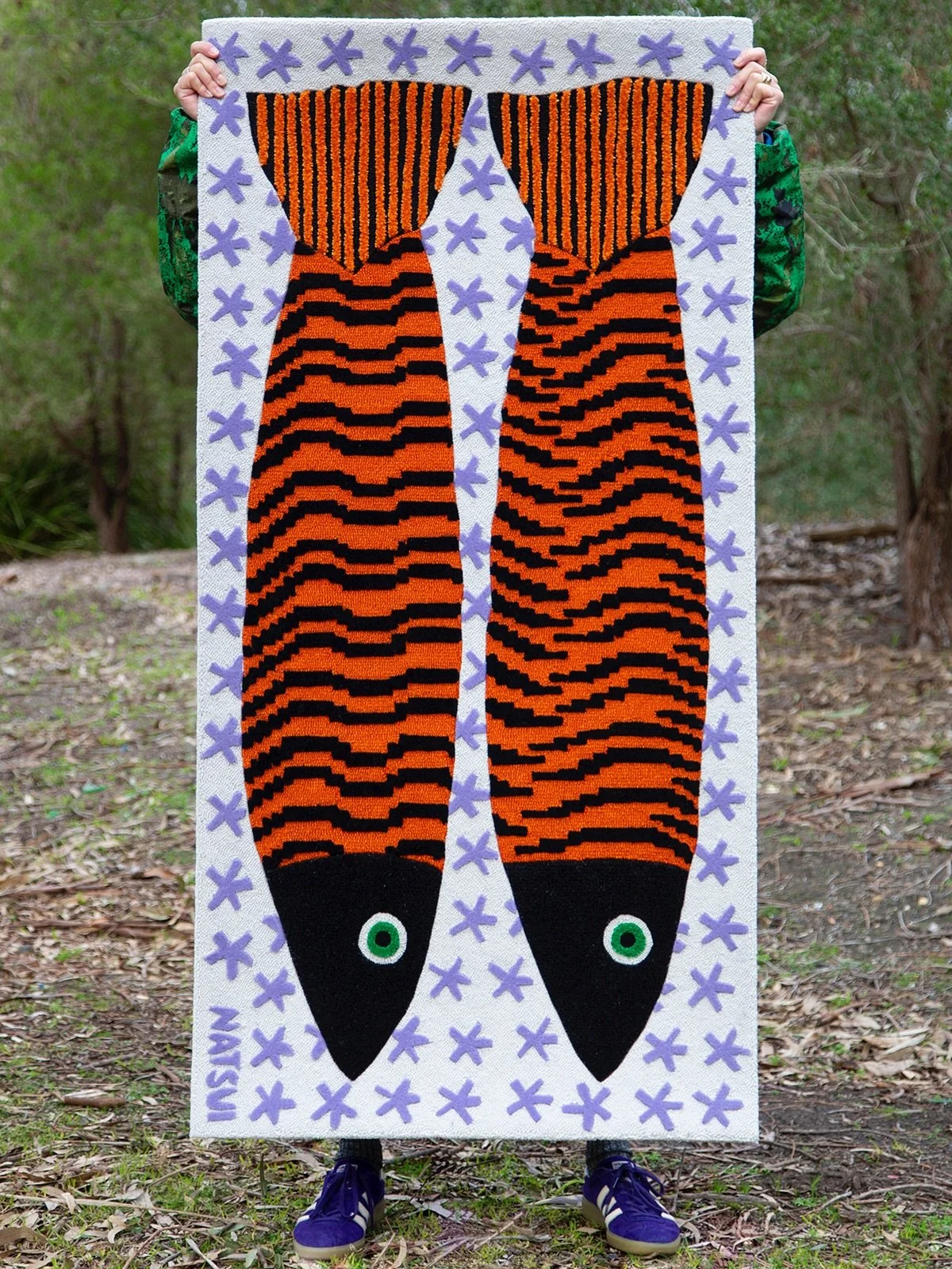 Catch of the Day 02 ART RUG: Hand-tufted NZ wool, Limited Ed of 15. Available in various sizes via @fenton_and_fenton link in bio 🐟