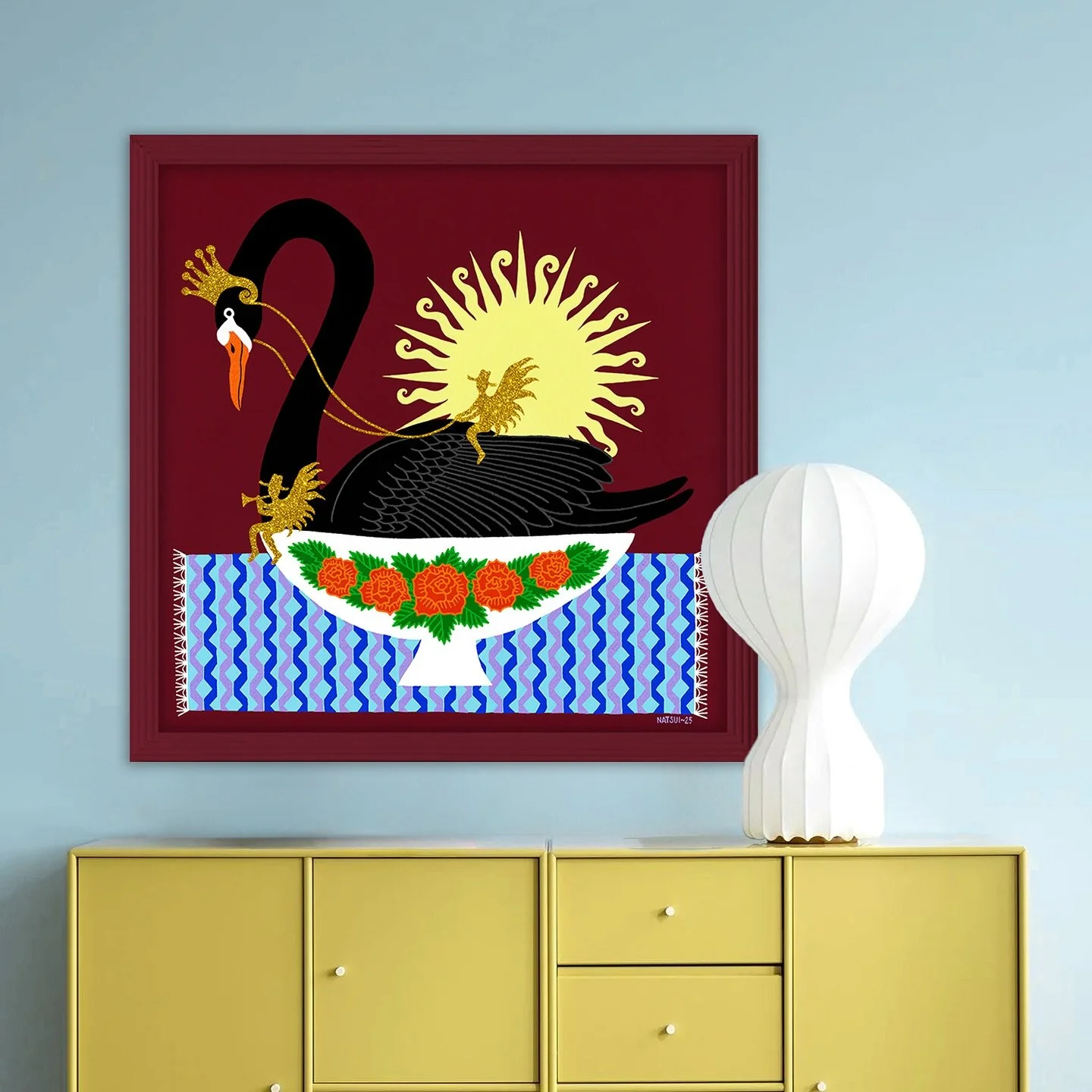 &lsquo;Cygnus&rsquo; Limited Ed. Fine Art Print, various sizes available in my shop, link in bio 🦢 

Interior inspo: @montanafurniture