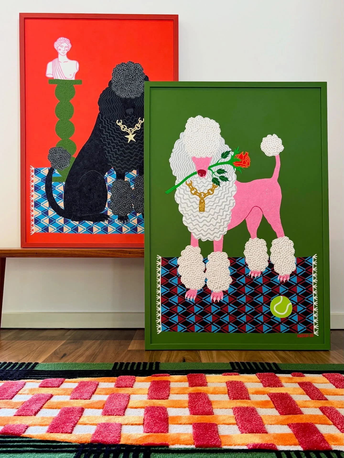 AVAILABLE: 2 of my finest 🐩🎾🐩 In my dreams they go home together, so it&rsquo;s 15% OFF if you take home the pair for a happy ever after. Get in touch if you&rsquo;re my dreamweaver  or please tag your #poodle lovin&rsquo; mates ❤️💚☯️