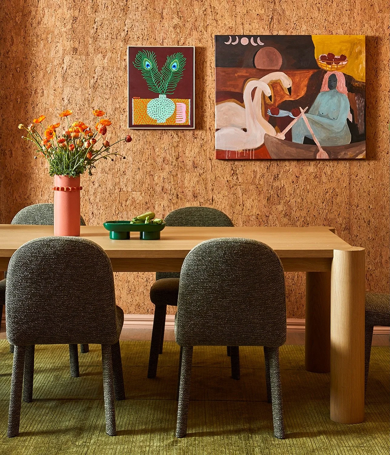 &lsquo;Ocelli&rsquo; on the wall 🦚 Sweet memories from my &lsquo;Wild Echoes&rsquo; duo exhibition w/ @javieragart at @fenton_and_fenton last year 🦚 Photo: @davekulesza