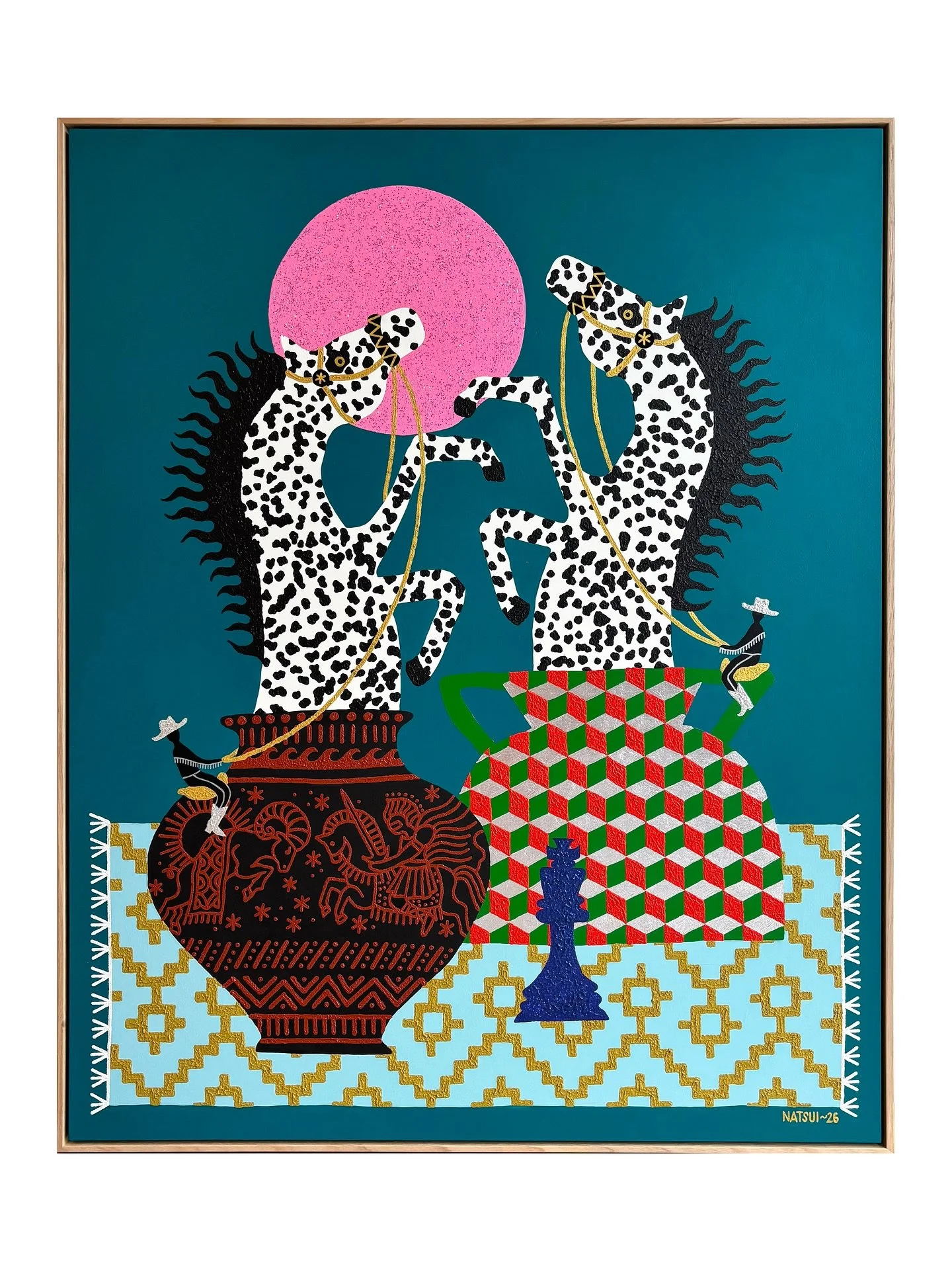 &lsquo;Full Moon in Aires&rsquo; (AVAILABLE via @galerieduret ) ♈️ Now on show @affordableartfairtexas Austin, Palmer Event Centre, Stand F1

&lsquo;Full Moon in Aires&rsquo; // Acrylic, metallic leaf &amp; glitter on birch // 82x102cm in Vic Ash flo