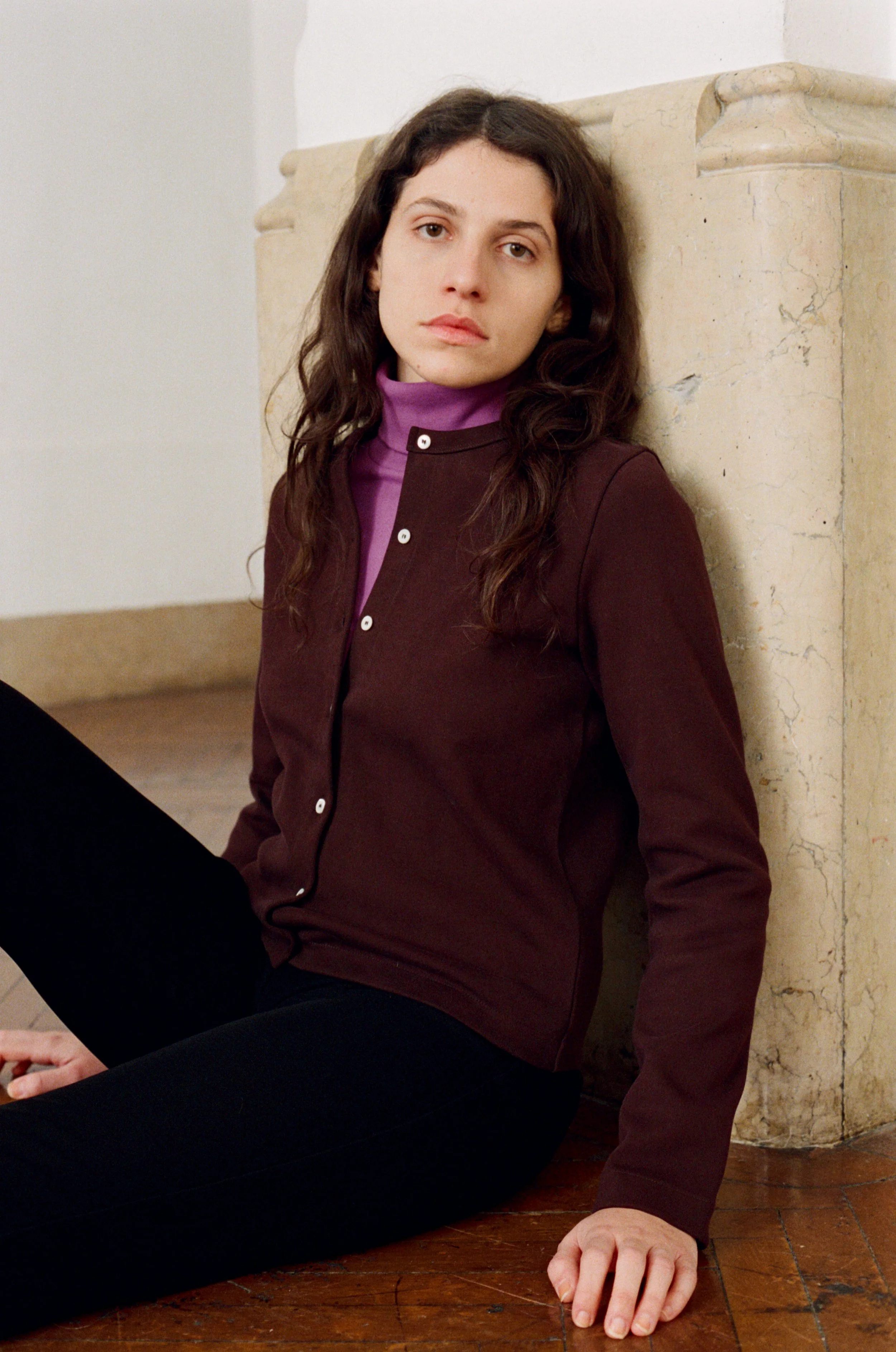 FLORE FLORE_Poppy Cardigan_Choco Plum + Dinah_Turtleneck_Grape-2.jpg