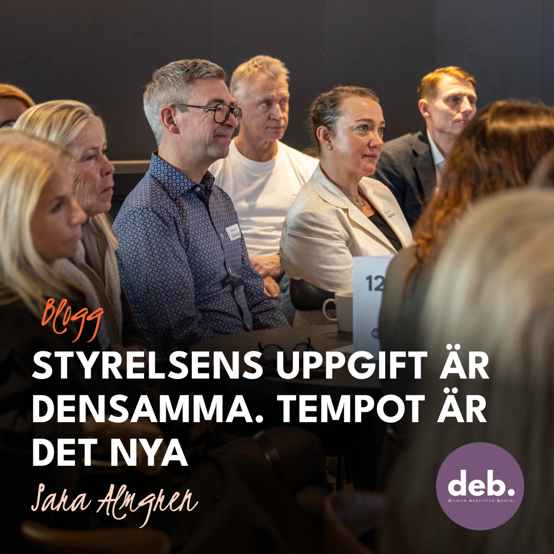 Styrelsens uppgift är densamma – tempot är det nya.