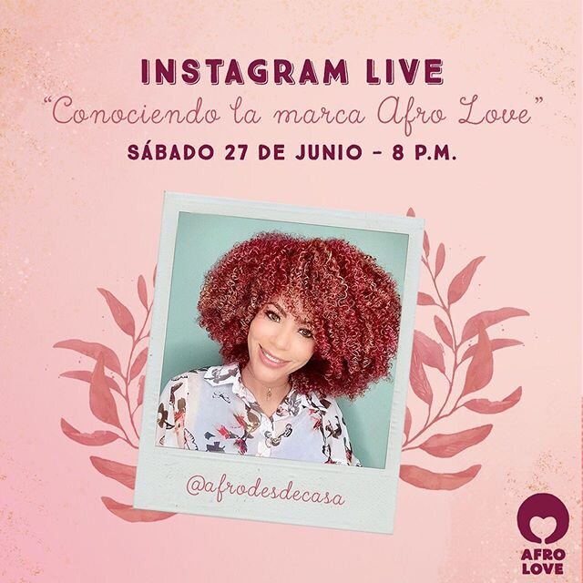 &iexcl;Ojo Afro Lovers! Este s&aacute;bado les traemos un Instagram Live que no se pueden perder @afrodesdecasa estar&aacute; en nuestro el perfil de Instagram @afroloverd hablando sobre los productos Afro Love😉
&bull;
&iexcl;No te la pierdas, este 