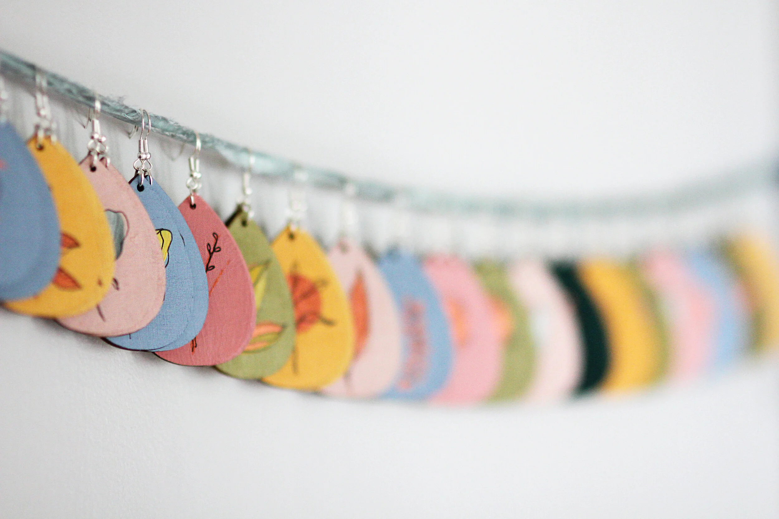 *Custom Wooden Floral Earrings*