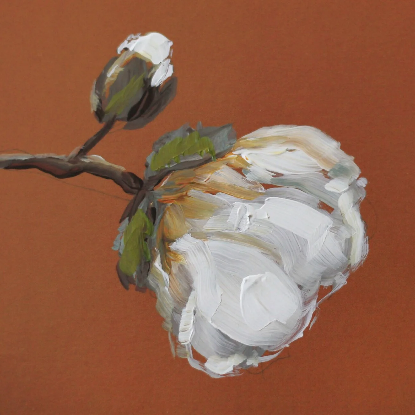 Custom Floral Painting on Circular Panel