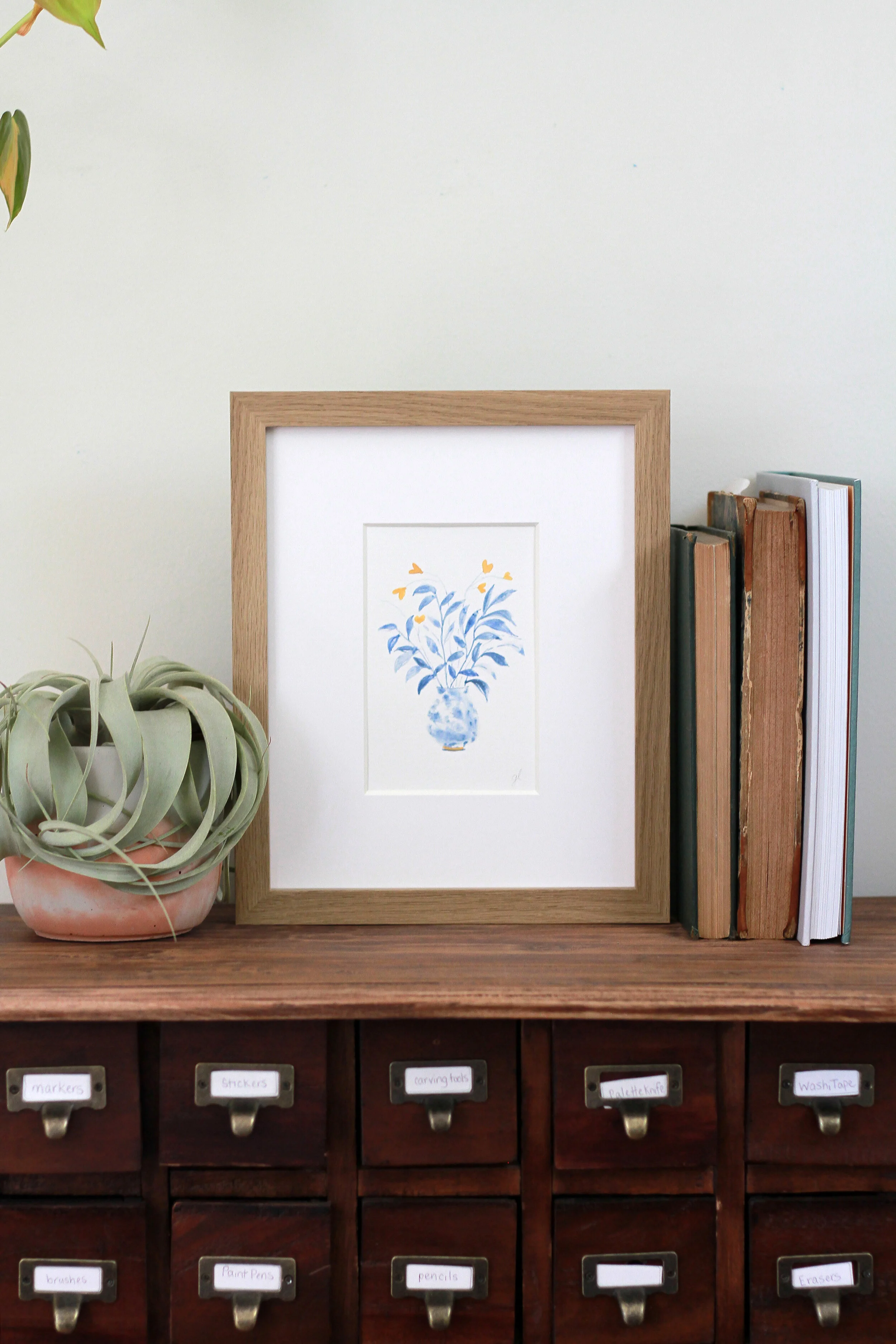 "Art on my Heart" a 3.75x4.5" vertical watercolor painting