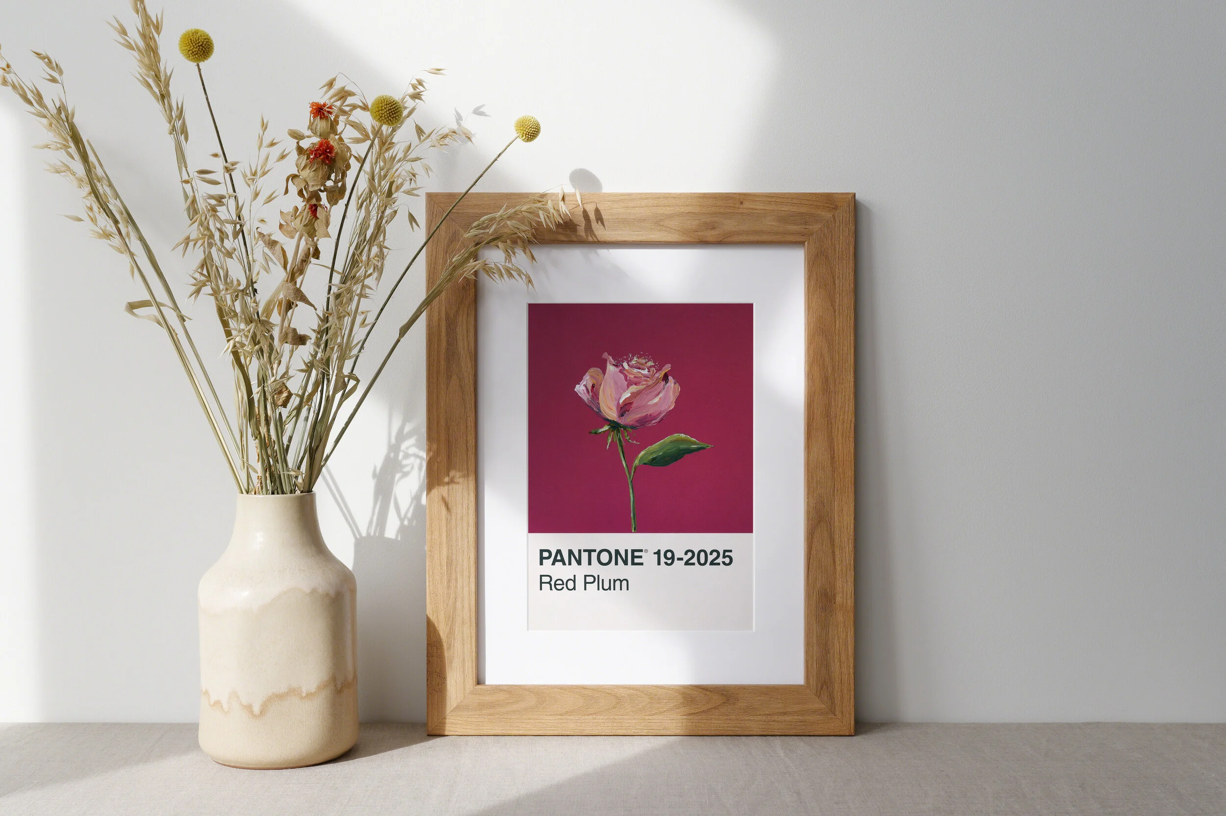 Day 14 - Rose on Burgundy - Print